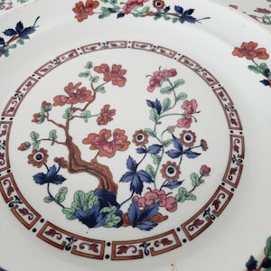 Sarreguimine, plates, Teheran, cherry blossom, japanized, vintage plates made in France