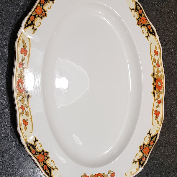 Alfred Meakin dunkirk harmony platter 14 inches plat de service 1930