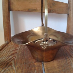 Brass basketball, planter, brass basket, brass, planter, planter, flowers
