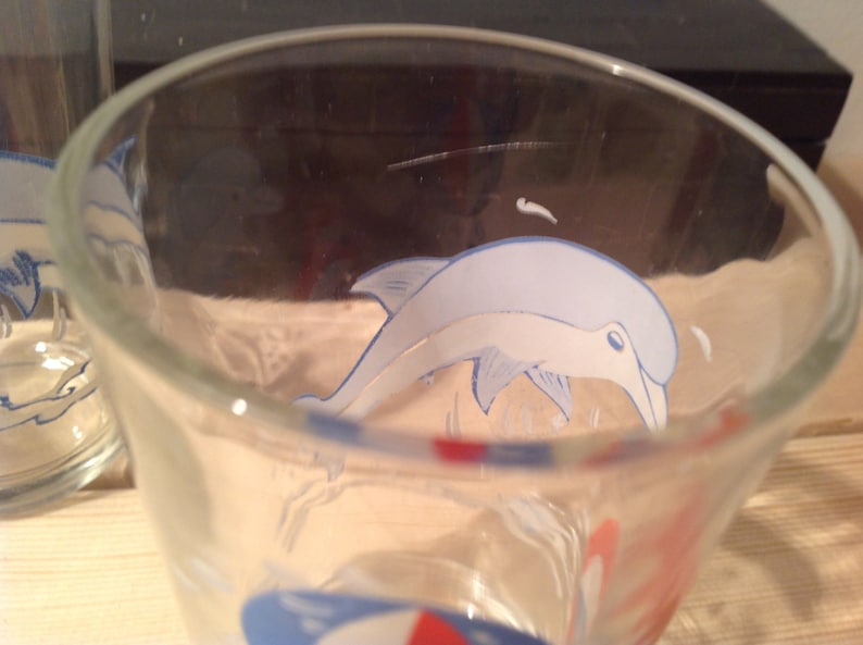 Swanky swing 1960 very rare marmalade jar jelly Dolphins Flipper