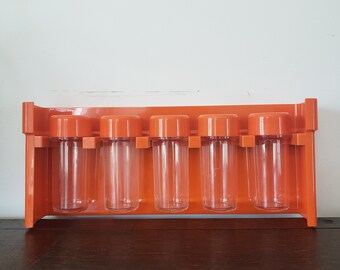 André Morin Design, vintage spice rack, orange, plastic