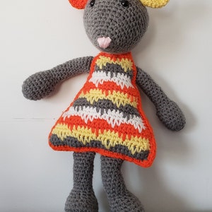 Plüsch, 15 Zoll, handgehäkelt, Wollmaus, handgestrickt, Spielzeug, Spielzeug handgefertigt