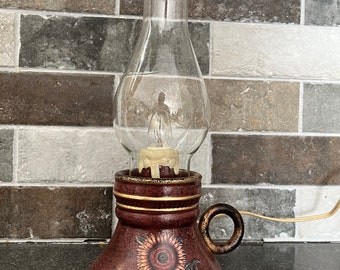 Electric hurricane lamp ceramic style lamp vintage electric oil lamp