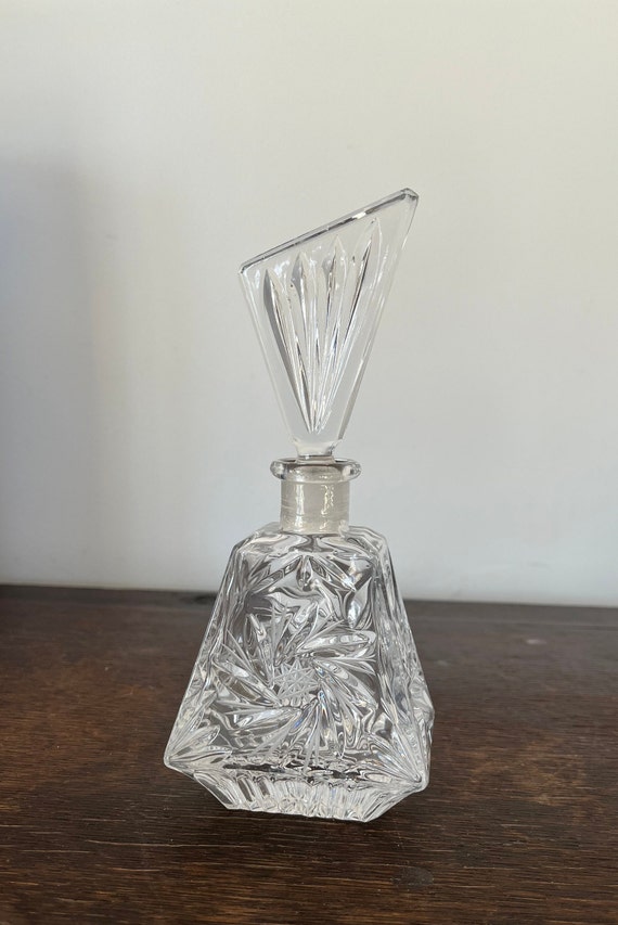 Flacon de parfum art deco verre taillé cristal