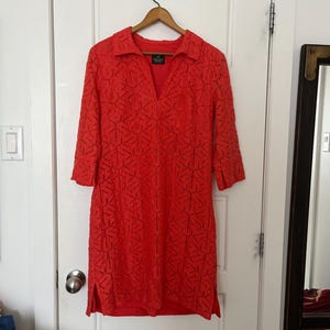 Adrianna Papell Kleid Coral, Größe 10, kurzes Kleid, Tunika, 3/4 Ärmel