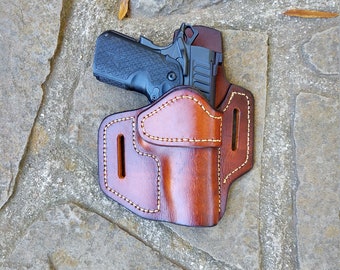 rt/brn/OWB/Staccato C + Optic Cutout  Custom Leather Holster