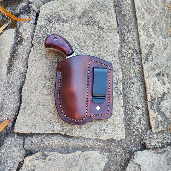 Custom Fit Leather Pocket Holster For NAA 22 Mag – 1 1/8" Barrel (Brown, Ambidextrous)