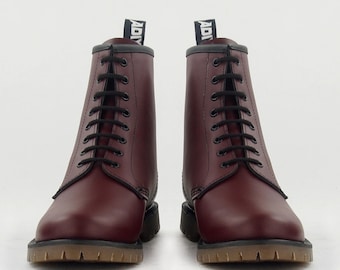 FINAL SALE !! ADIX® Boots 1308 cherry leather 8 holes unisex handmade footwear