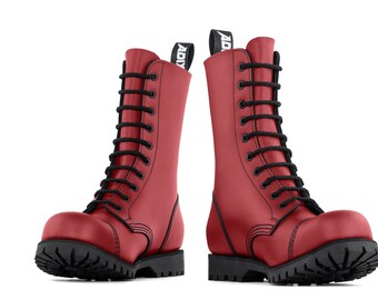 Red military best sale boots