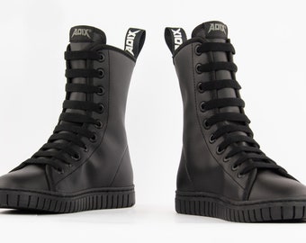 NEW! ADIX® 1510 Sneakers Black 10-eyelet hi tops skates boots handmade unisex shoes