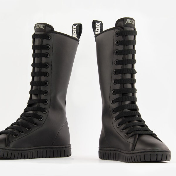 NIEUW! ADIX® 1514 Sneakers 14-gaats zwarte hi tops skates laarzen handgemaakte unisex schoenen