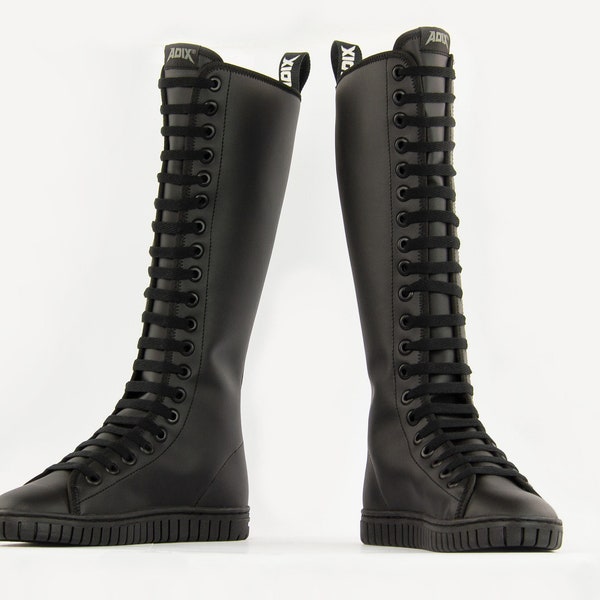 NEW! ADIX® 1520 Sneakers 20-eyelet Black hi tops skates boots handmade unisex shoes