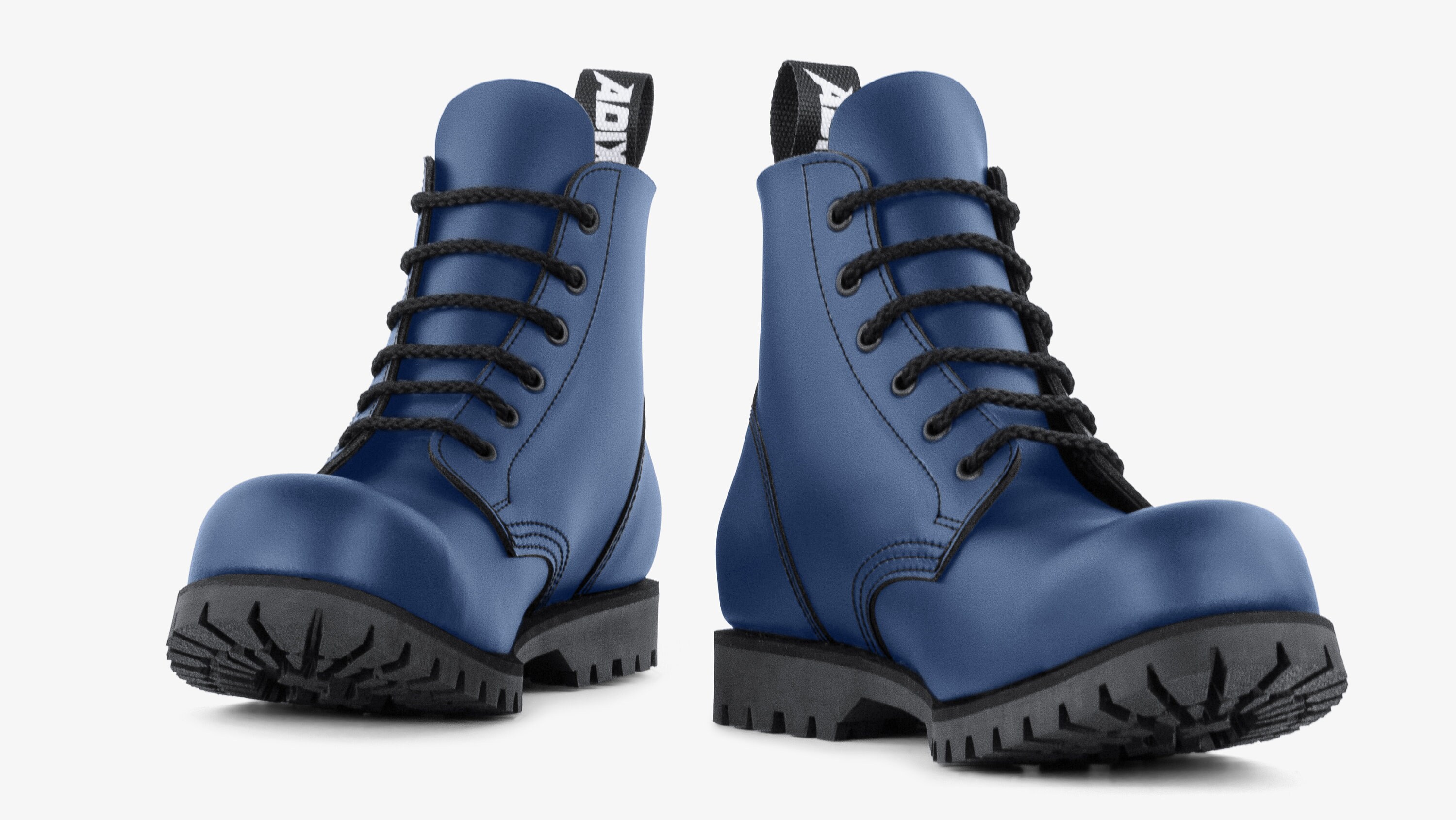 New !! Adix 1106 Navy Boots 6-Eyelet Steel Cap Leather Handmade Grunge Underground Punk Military Old School