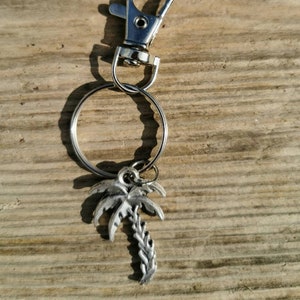Palm tree bag zipper charm. Purse charm/Clip on charm. Small gift for her.