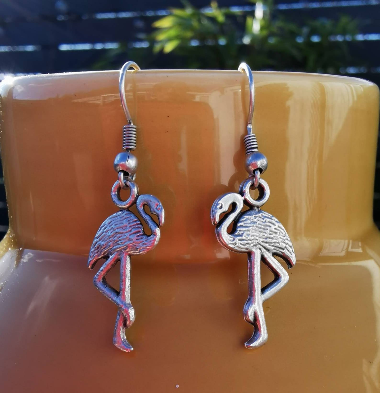 Flamingo dangle earrings Clearance