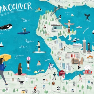 Vancouver, illustrierte Landkarte