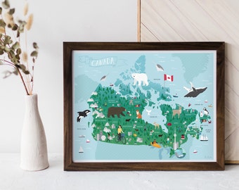 Canada Illustrated Map - EN & FR