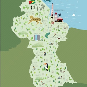 Mapa ilustrado de Guyana