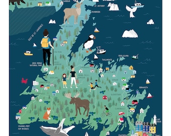 Newfoundland & Labrador Illustrated Map