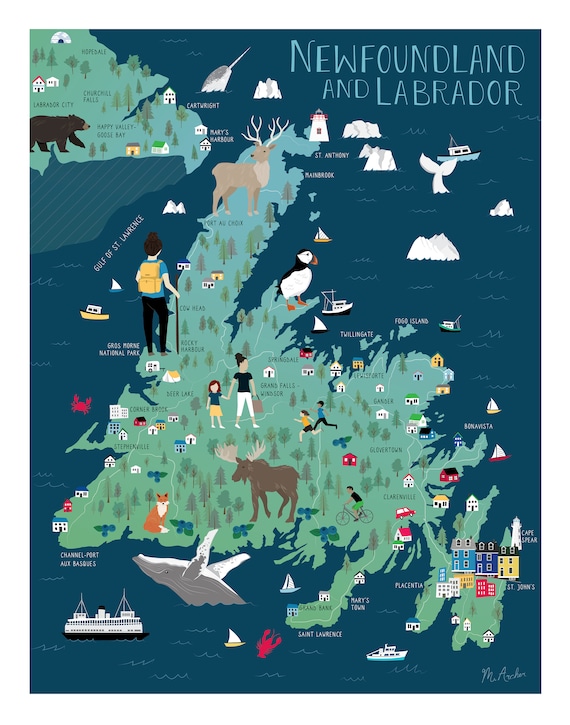 Newfoundland & Labrador Illustrated Map