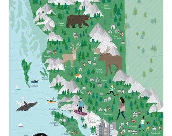 British Columbia Illustrated Map