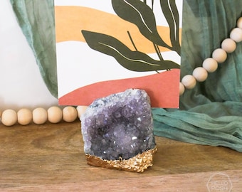 Porte-cartes en améthyste plaqué OR. Améthyste violette P3