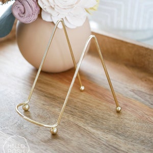 Mini GOLD easels. agate slice display gold stand table number easel wedding decor table decoration 2 or 4 image 1