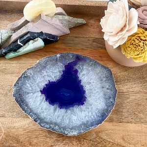 PPG01 PURPLE agate platter. violet gemstone trivet. home decor image 3