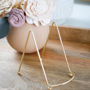Mini GOLD easels. agate slice display gold stand table number easel wedding decor table decoration 2 or 4 image 3