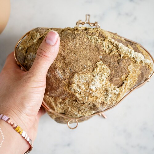 XL Moroccan geode ring box. crystal jewelry box with GOLD stand. proposal ring box shops engagement ring box. MG08