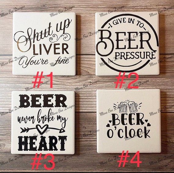 Cute funny sayings ceramic coasters sets or individual Etsy