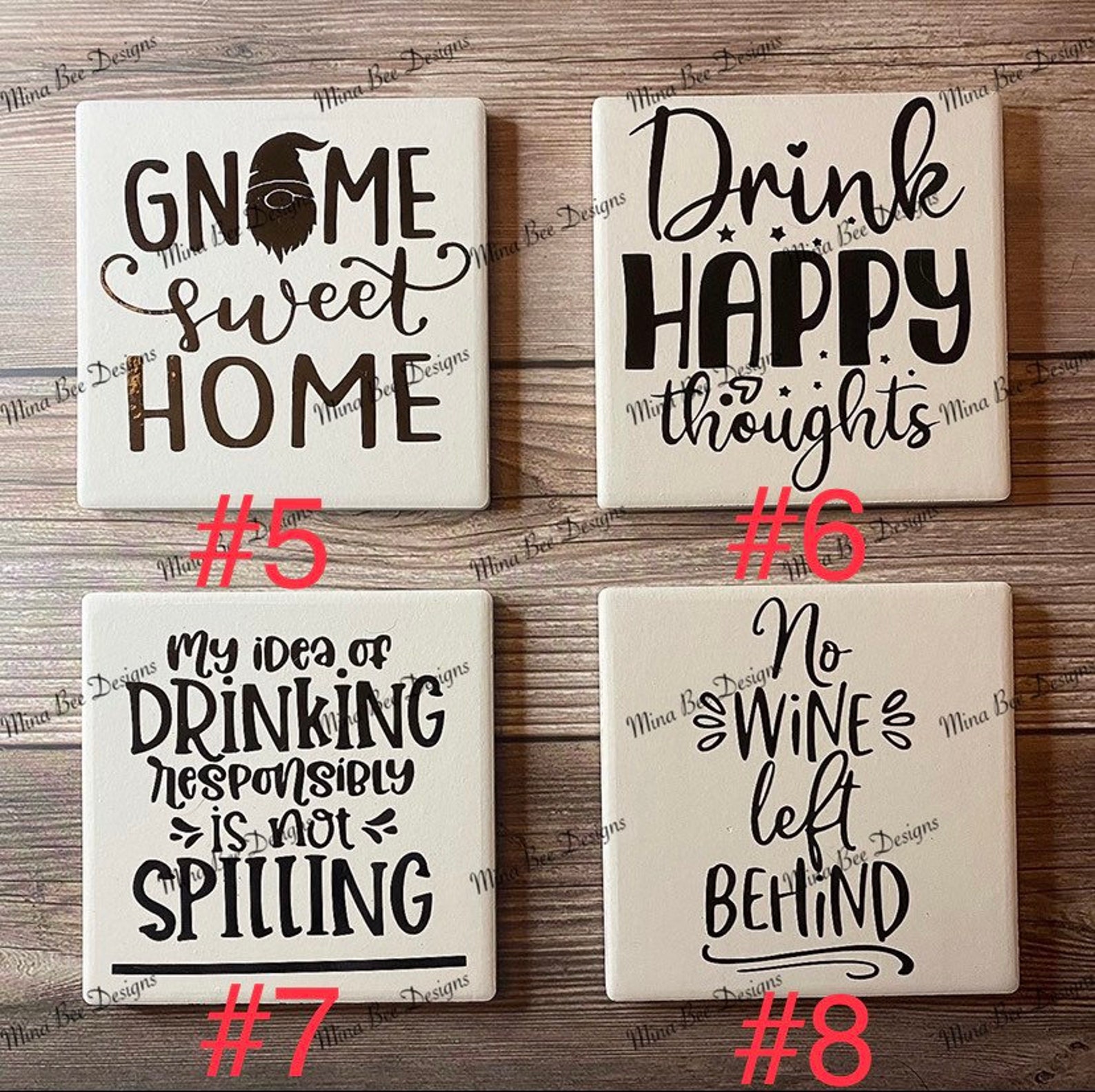 Cute funny sayings ceramic coasters personalized gifts Etsy