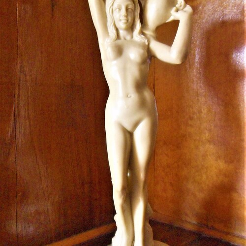 Old Vintage Alabaster Nude Naked shops Woman Erotica Signed Marked