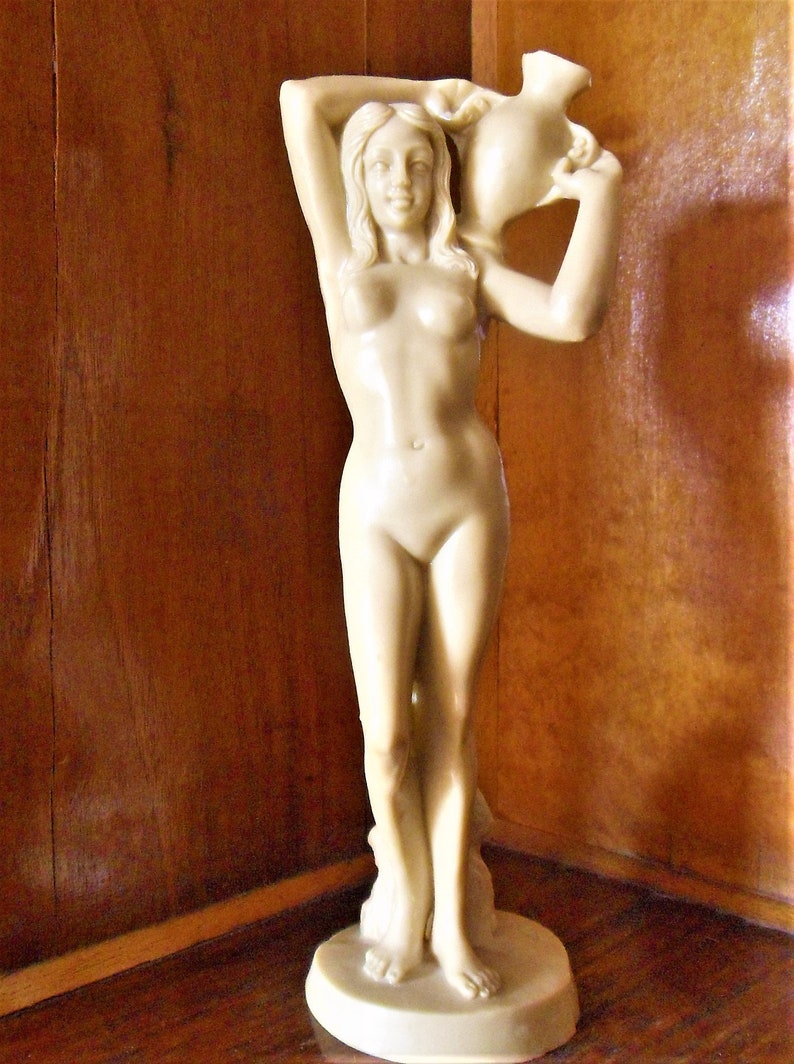 Old Vintage Alabaster Nude Naked shops Woman Erotica Signed Marked
