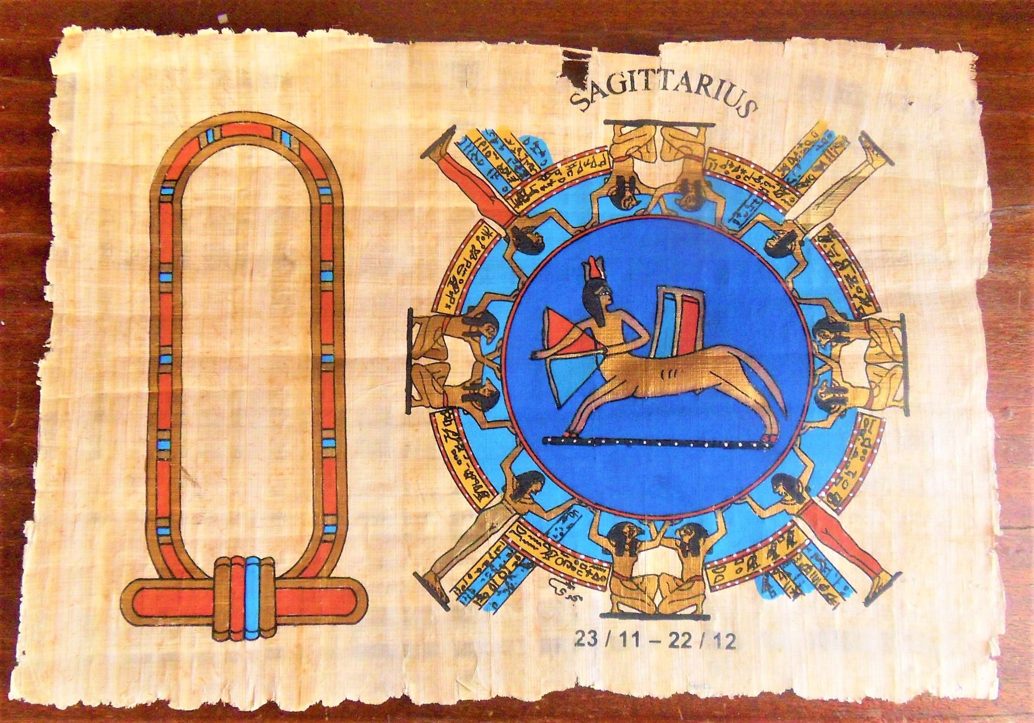 Italian Handpainted Papyrus Syracuse\u2019s Artwork Zodiac Sagittarius