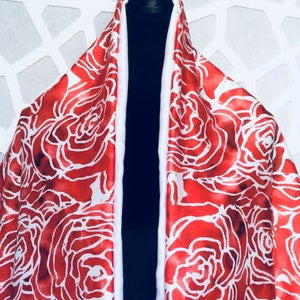 Red Shawl, Shawl Gift For Mom, Womens Shawl Or Wrap, Floral Shawl, Shawl For Women, Elegant Shawl, Evening Shawl, Ladies Shawl, Unique Shawl