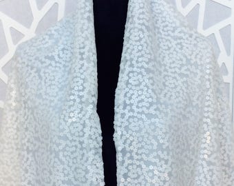 Wedding Wraps And Shawls, Wedding Cover Up, Wedding Shawls And Wraps, Something Blue For Bride, Blue, Elegant Shawl, Ivory Wrap, Sequin Wrap