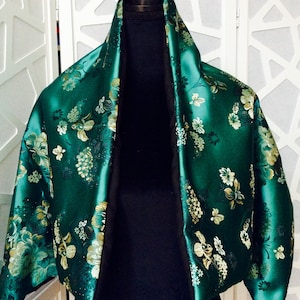 Shawl Gift For Mom, Womens Shawl Or Wrap, Elegant Shawl, Shawl For Women, Evening Shawl, Ladies Shawl, Unique Shawl, Satin Wrap, Shawl, Teal