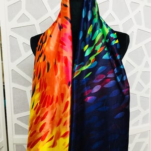 Rainbow Scarf, Shawl Gift For Mom, Elegant Shawl, Womens Shawl or Wrap, Shawl For Women, Evening Shawl, Ladies Shawl, Light Scarf, Scarves image 6