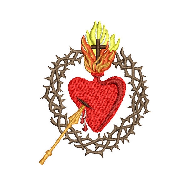 SACRED HEART - machine embroidery design - Instant Download