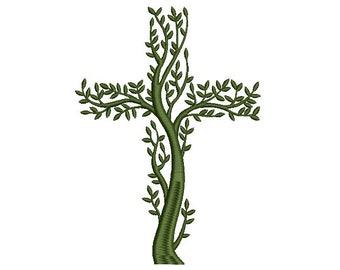 CROSS TREE - machine embroidery design - Instant Download
