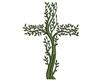 CROSS TREE - Maschine Stickerei Design - Instant Download