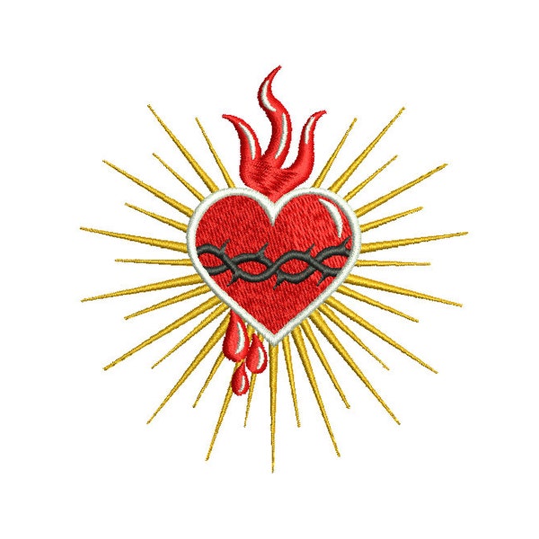 SACRED HEART - machine embroidery design - Instant Download