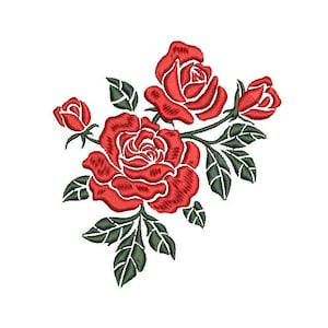 ROSES - 機械刺繍デザイン - 即時ダウンロード