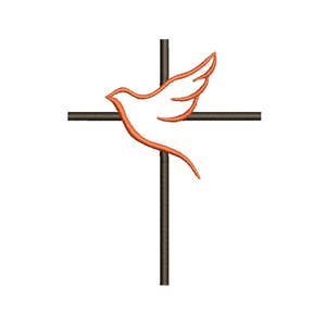 DOVE CROSS - machine embroidery design - Instant Download