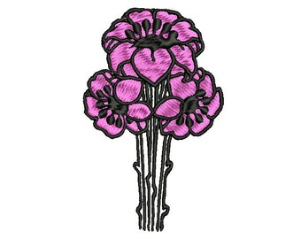 BOUQUET OF FLOWERS - machine embroidery design - Instant Download