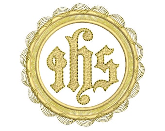 IHS - machine embroidery design - Instant Download