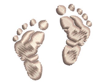 BABY FOOTPRINTS - machine embroidery design - Instant Download