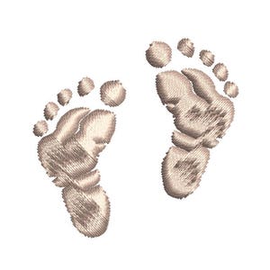 BABY FOOTPRINTS - machine embroidery design - Instant Download