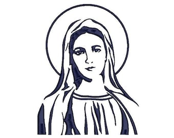 VIRGIN MARY - machine embroidery design - Instant Download